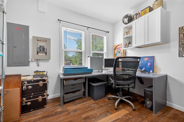 16 Broadway, Loch Sheldrake, NY 12759 - office with electric panel and wood finished floors