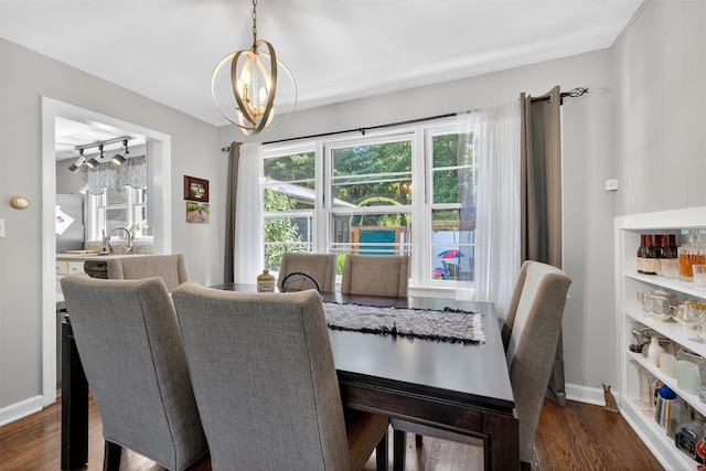 15 Cedar Ln, Cornwall, NY 12518 - dining area featuring a chandelier and dark wood-type flooring