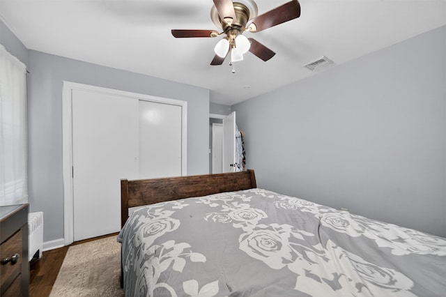 15 Cedar Ln, Cornwall, NY 12518 - bedroom featuring wood finished floors, a closet, and a ceiling fan