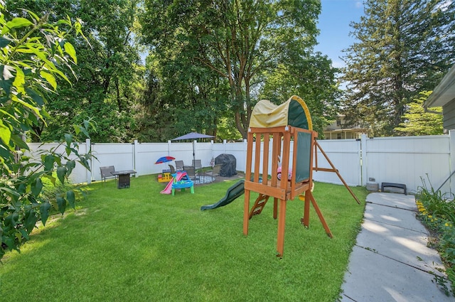 15 Cedar Ln, Cornwall, NY 12518 - view of jungle gym featuring a fenced backyard