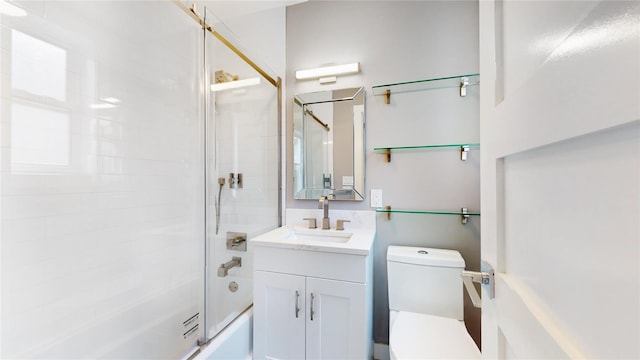 1133 Midland Ave Unit 3J, Bronxville, NY 10708 - bathroom featuring combined bath / shower with glass door and vanity