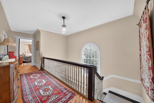 13 Garfield Pl, Poughkeepsie, NY 12601 - hallway with an upstairs landing and light wood-style floors