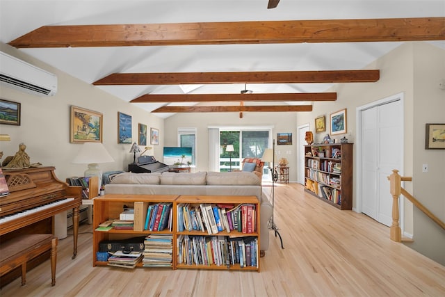 54 Bankside Dr, Centerport, NY 11721 - living room featuring wood finished floors and an AC wall unit