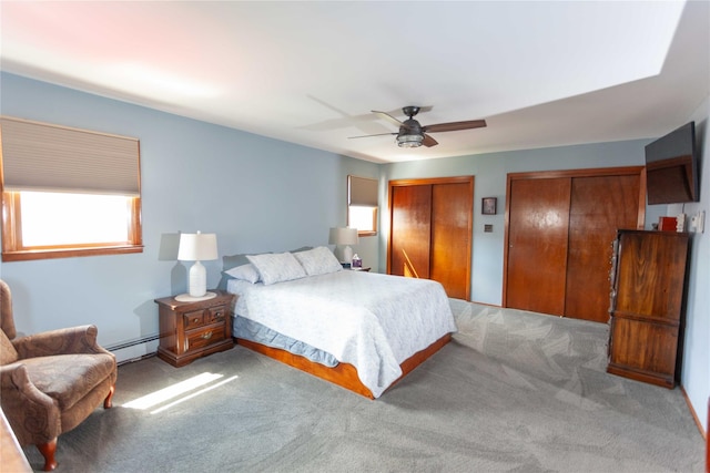 66 Parma Rd, Island Park, NY 11558 - bedroom featuring multiple windows, carpet flooring, and multiple closets