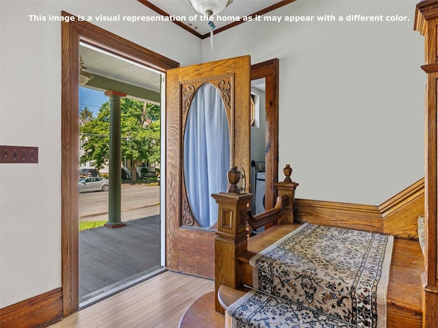 135 Washington Ave, Saugerties, NY 12477 - entryway with hardwood / wood-style floors and ornamental molding