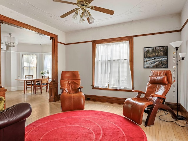 135 Washington Ave, Saugerties, NY 12477 - sitting room with wood finished floors and ceiling fan