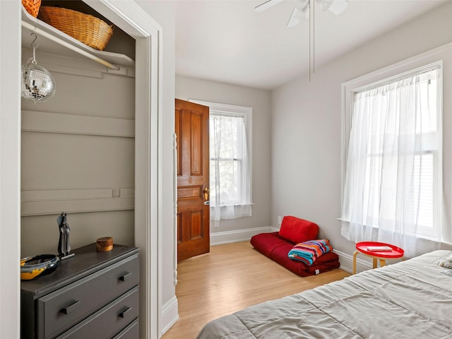 135 Washington Ave, Saugerties, NY 12477 - bedroom featuring light wood-style flooring and a ceiling fan