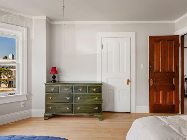 135 Washington Ave, Saugerties, NY 12477 - bedroom featuring light wood finished floors and crown molding