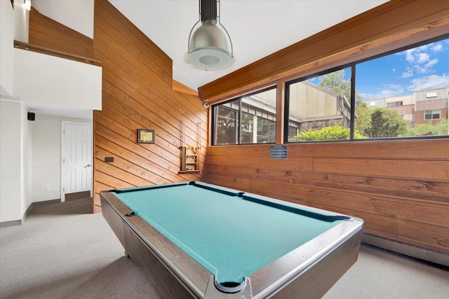 2 Fountain Ln Unit 3P, Scarsdale, NY 10583 - recreation room featuring wooden walls, carpet flooring, and pool table