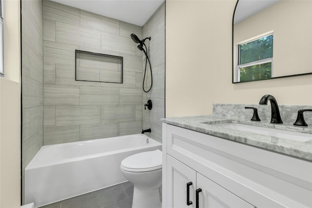 212 Sheldrake Ave, Port Jefferson, NY 11777 - full bath with vanity, tile patterned floors, and shower / washtub combination