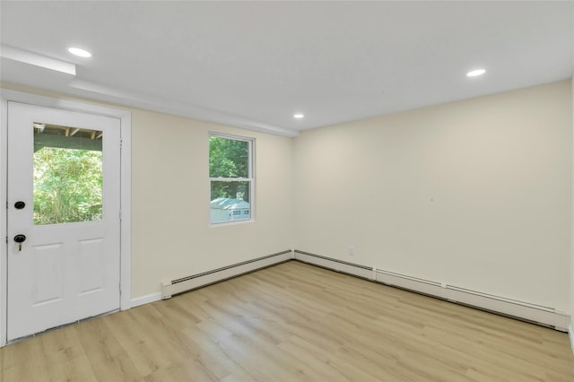 212 Sheldrake Ave, Port Jefferson, NY 11777 - empty room with light wood-type flooring and recessed lighting