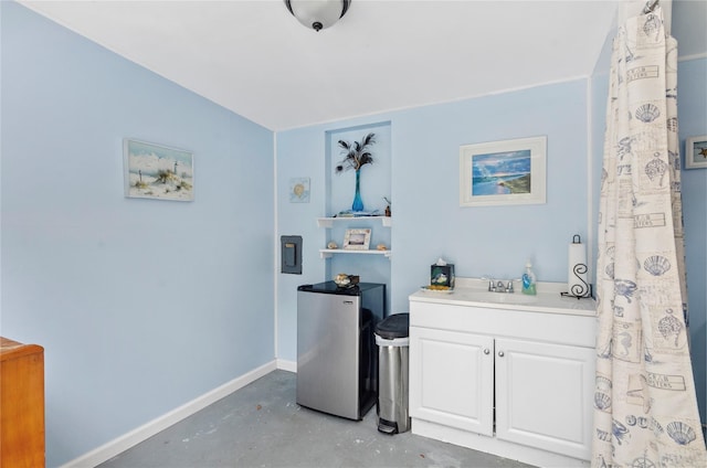 16 Colonial Dr, East Patchogue, NY 11772 - full bath featuring concrete flooring and vanity