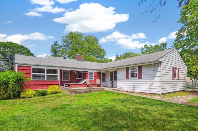 16 Colonial Dr, East Patchogue, NY 11772 - ranch-style house featuring a chimney