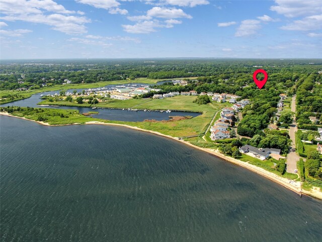 16 Colonial Dr, East Patchogue, NY 11772 - aerial view of property and surrounding area featuring a large body of water and a forest