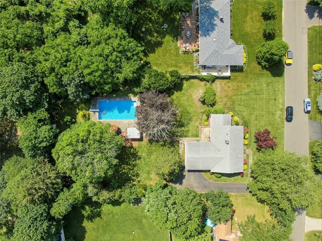 16 Colonial Dr, East Patchogue, NY 11772 - bird's eye view of a pool
