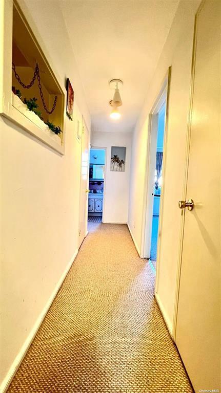3815 149th St Unit 2D, Flushing, NY 11354 - hallway featuring light colored carpet and baseboards