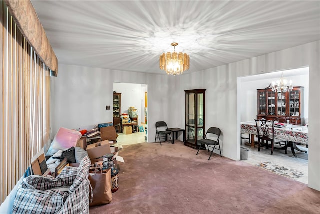 1541 Herzel Blvd, West Babylon, NY 11704 - sitting room featuring a chandelier and carpet