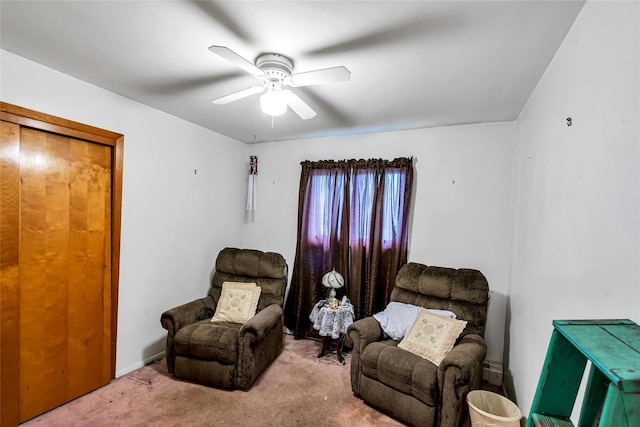 1541 Herzel Blvd, West Babylon, NY 11704 - living area featuring carpet floors and a ceiling fan