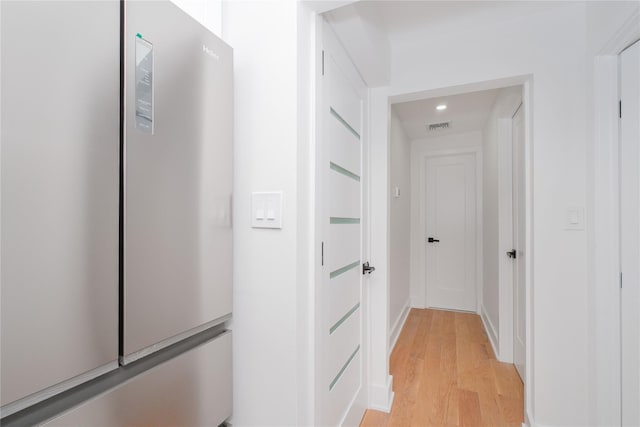 231 Macdougal St, Brooklyn, NY 11233 - hallway featuring light wood-type flooring and recessed lighting