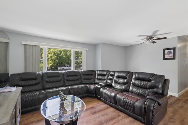 2 Prospect St, Central Islip, NY 11722 - living area with a ceiling fan and wood finished floors