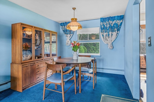 17 Edna Dr, Syosset, NY 11791 - carpeted dining room featuring a baseboard radiator