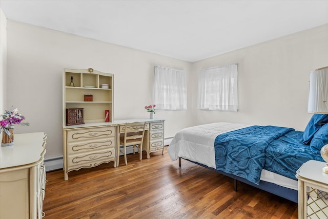 17 Edna Dr, Syosset, NY 11791 - bedroom featuring a baseboard heating unit, wood finished floors, and baseboard heating