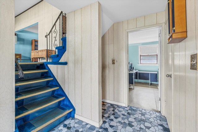 17 Edna Dr, Syosset, NY 11791 - stairs with wood walls