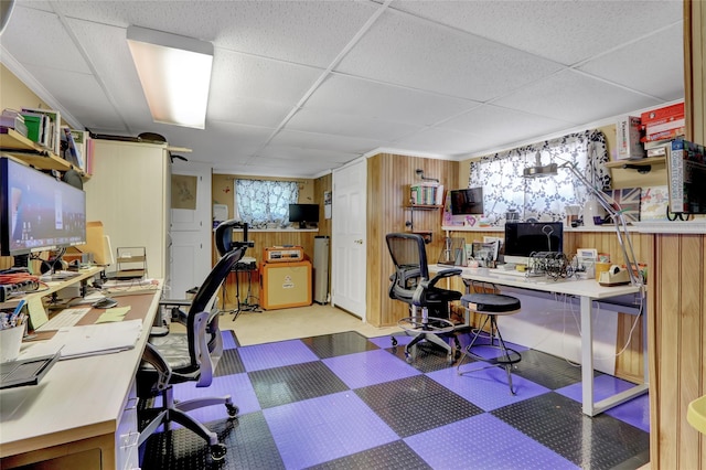 25 Lloyd Ln, Nesconset, NY 11767 - office with a drop ceiling and light flooring