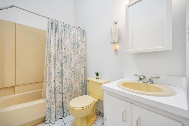 15 Bayside Ave, East Quogue, NY 11942 - bathroom featuring vanity, shower / tub combo, and tile patterned flooring