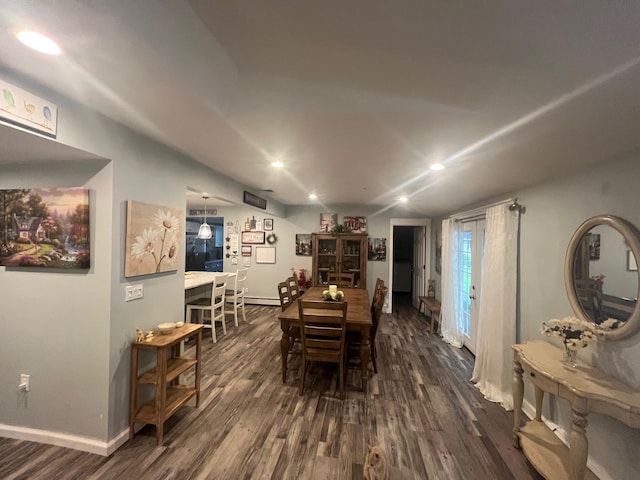 9 Songsparrow Ln, Centereach, NY 11720 - dining room with dark wood-style floors and recessed lighting
