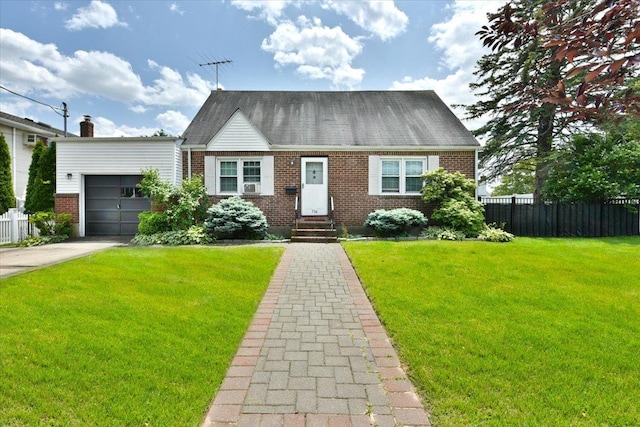 136 Euclid Ave, Massapequa, NY 11758 - cape cod home with brick siding, an attached garage, driveway, and entry steps