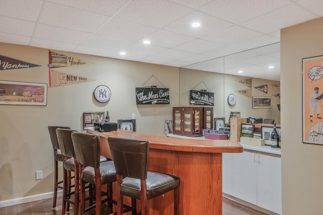 28 Hamlet Dr, Commack, NY 11725 - indoor dry bar with recessed lighting and a drop ceiling