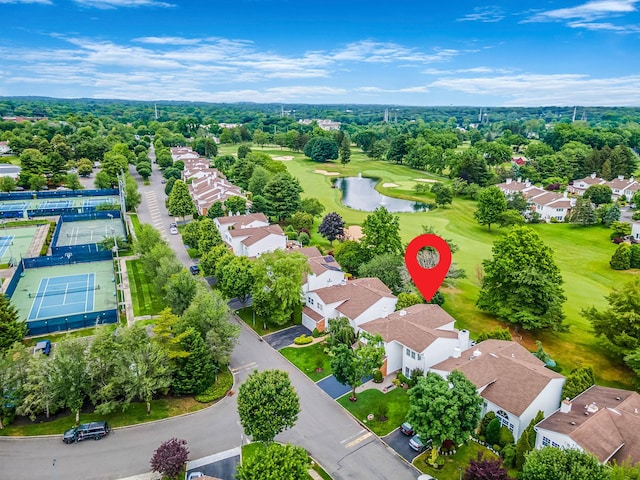 28 Hamlet Dr, Commack, NY 11725 - aerial perspective of suburban area with a large body of water and a local golf course