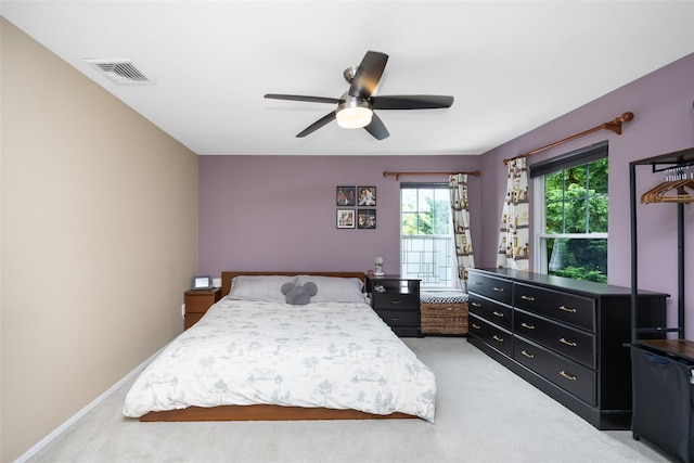 1200 Roger Rd, North Bellmore, NY 11710 - bedroom featuring light colored carpet and ceiling fan