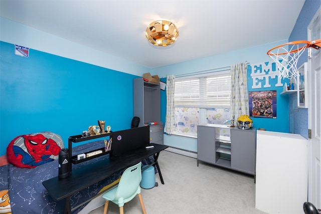 1200 Roger Rd, North Bellmore, NY 11710 - office area with carpet floors and a baseboard radiator