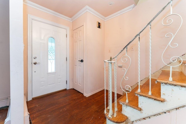 2609 Parkview Pl, Baldwin, NY 11510 - entryway featuring wood finished floors and ornamental molding