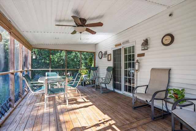 2564 Central Ave Unit B, Baldwin, NY 11510 - sunroom / solarium with a ceiling fan and outdoor dining space