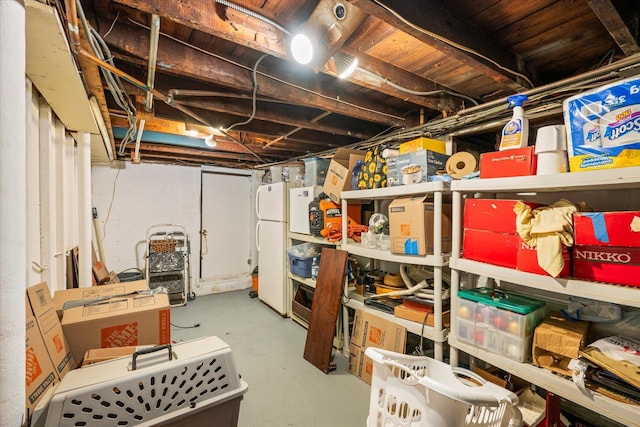 2564 Central Ave Unit B, Baldwin, NY 11510 - unfinished basement with freestanding refrigerator