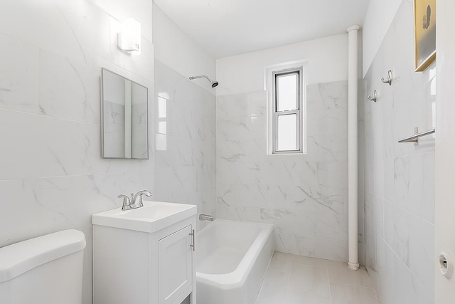 63109 Saunders St Unit 3A, Rego Park, NY 11374 - full bath with vanity, tile walls, and tub / shower combination