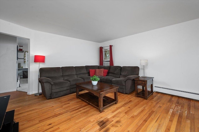 32 Brady Ave, New Rochelle, NY 10805 - living area featuring a baseboard radiator and light wood-type flooring
