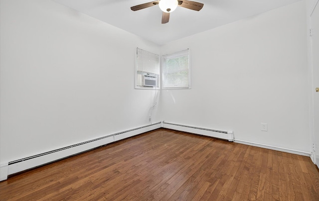 1152 N Country Rd, Stony Brook, NY 11790 - spare room with wood finished floors, a ceiling fan, a baseboard heating unit, and cooling unit