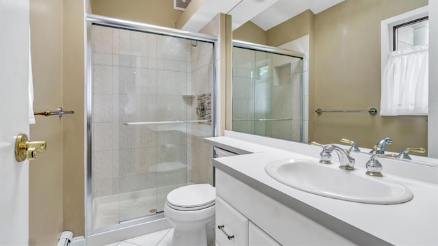 12 Hasting Dr, Stony Brook, NY 11790 - bathroom with vanity, a shower stall, and tile patterned floors