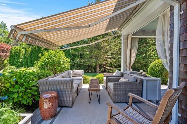 12 Terry Dr, Shelter Island, NY 11964 - view of patio featuring an outdoor living space
