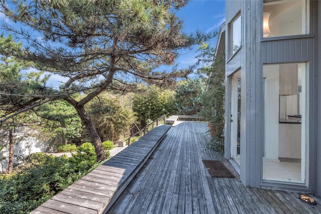 146 Ocean Walk, Fire Island Pines, NY 11782 - deck with view of scattered trees