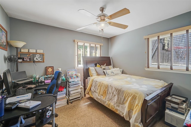 8 Glenwood Pl, Farmingville, NY 11738 - carpeted bedroom with an office area and a ceiling fan