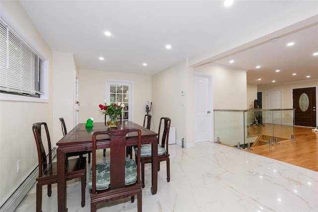 5 Bellingham Ln, Great Neck, NY 11023 - dining room with recessed lighting and a baseboard radiator