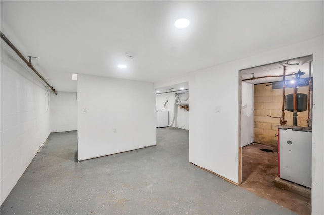 17 Pinetree Dr, Shirley, NY 11967 - finished below grade area featuring concrete block wall and a heating unit