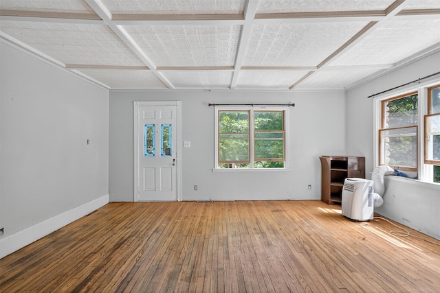 1973 State Route 17k, Montgomery, NY 12549 - empty room featuring hardwood / wood-style flooring, coffered ceiling, and plenty of natural light