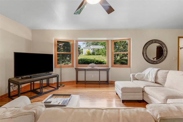 918 Sylvan Ln, Mamaroneck, NY 10543 - living room with a ceiling fan and wood finished floors