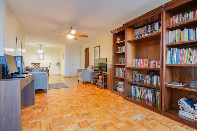 65-15 Alderton St Unit 2C, Rego Park, NY 11374 - office featuring baseboards and ceiling fan